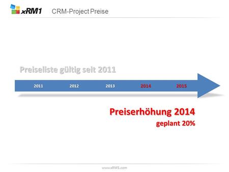 Preiserhöhung 2014 Preiseliste gültig seit 2011 geplant 20%
