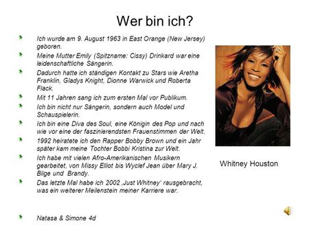 Wer bin ich? Whitney Houston