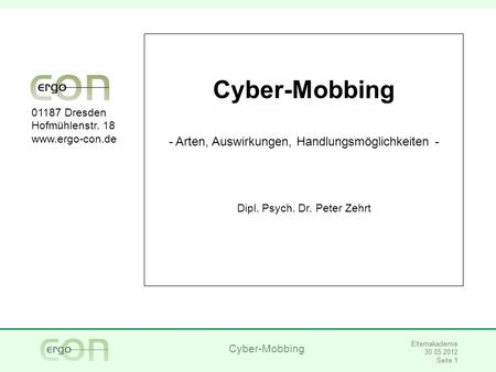 Cyber-Mobbing Arten, Auswirkungen, Handlungsmöglichkeiten -