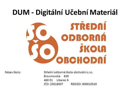 DUM - Digitální Učební Materiál