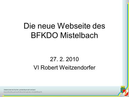 Die neue Webseite des BFKDO Mistelbach