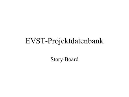 EVST-Projektdatenbank