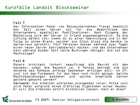 Kurzfälle Landolt Blockseminar