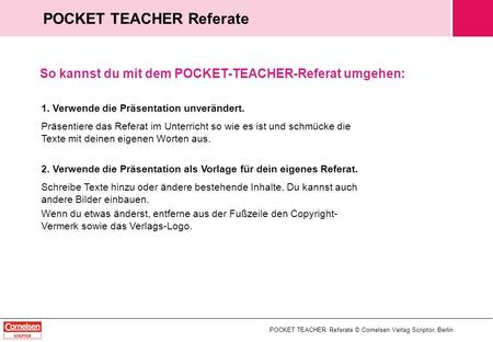 POCKET TEACHER Referate