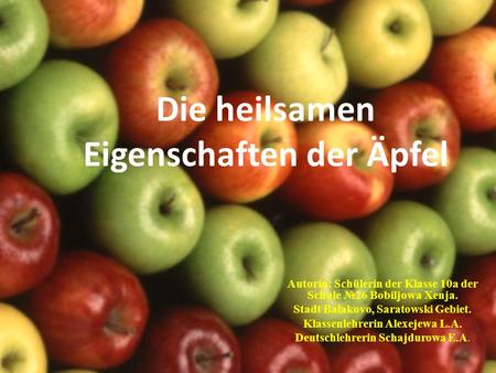 Die heilsamen Eigenschaften der Äpfel