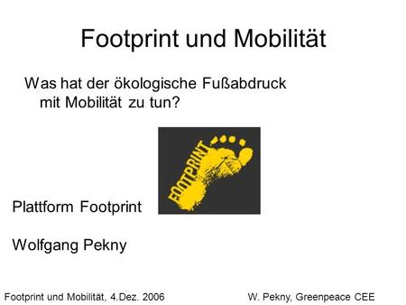 Footprint und Mobilität