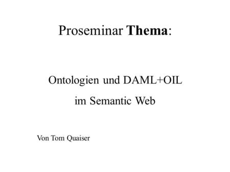 Ontologien und DAML+OIL