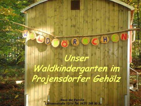 Unser Waldkindergarten im Projensdorfer Gehölz
