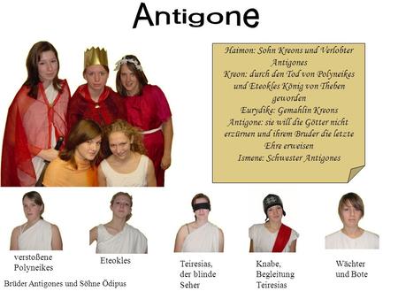 Antigone Haimon: Sohn Kreons und Verlobter Antigones