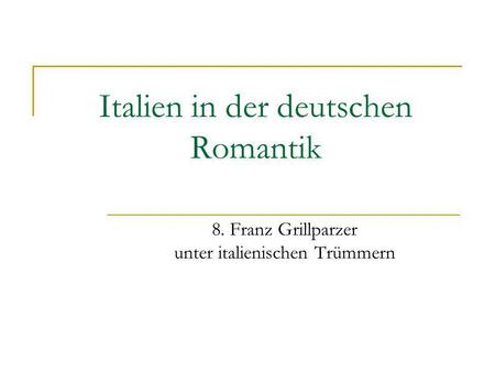 Italien in der deutschen Romantik