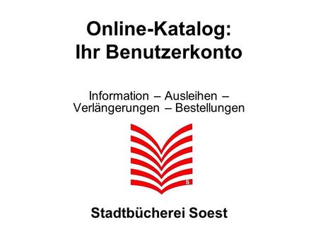 Online-Katalog: Ihr Benutzerkonto