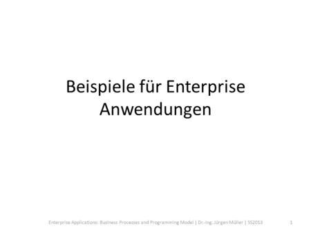 Beispiele für Enterprise Anwendungen