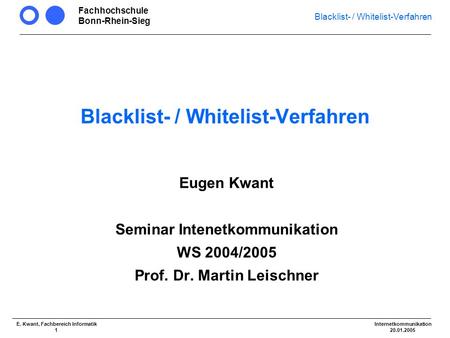 Blacklist- / Whitelist-Verfahren