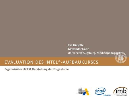 Evaluation des Intel®-Aufbaukurses