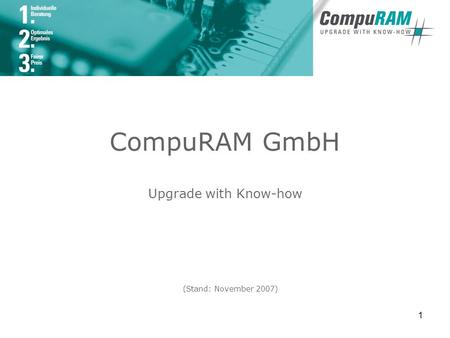1 CompuRAM GmbH Upgrade with Know-how (Stand: November 2007)
