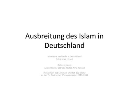 Ausbreitung des Islam in Deutschland