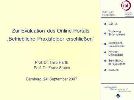 Prof. Dr. Thilo Harth Prof. Dr. Franz Stuber