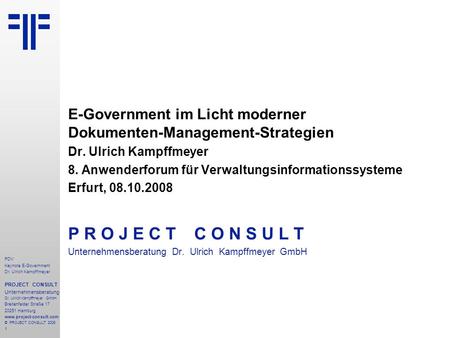 E-Government im Licht moderner  Dokumenten-Management-Strategien