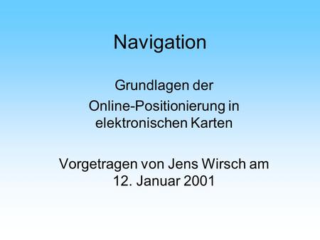 Navigation Grundlagen der