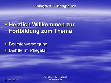 Vortrag tlv KV Hildburghausen