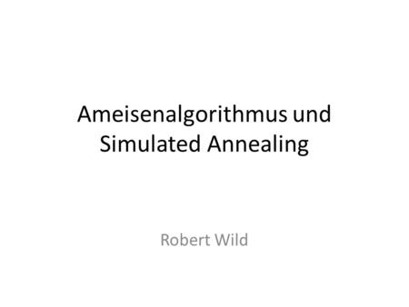 Ameisenalgorithmus und Simulated Annealing