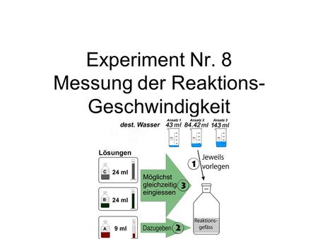 Experiment Nr. 8 Messung der Reaktions-Geschwindigkeit