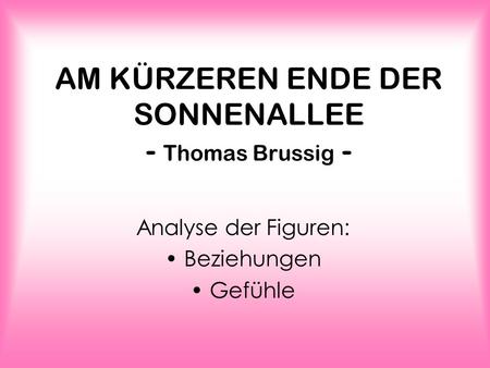 AM KÜRZEREN ENDE DER SONNENALLEE - Thomas Brussig -