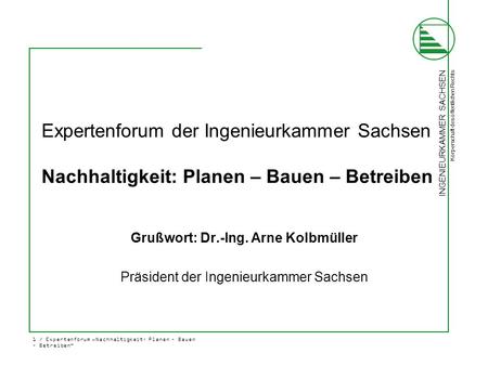 Grußwort: Dr.-Ing. Arne Kolbmüller