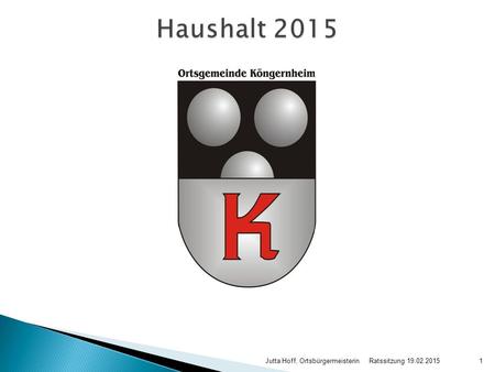 Haushalt 2015 Jutta Hoff, Ortsbürgermeisterin Ratssitzung 19.02.2015.