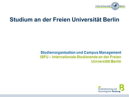 Studium an der Freien Universität Berlin