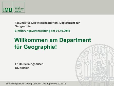 Willkommen am Department für Geographie!