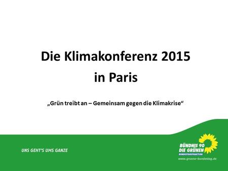 Die Klimakonferenz 2015 in Paris