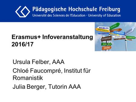 Erasmus+ Infoveranstaltung 2016/17