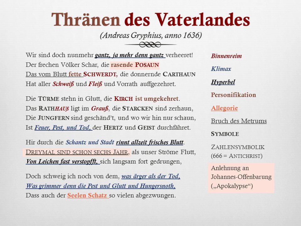 tränen des vaterlandes gedichtanalyse