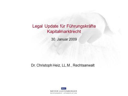 Legal Update für Führungskräfte Kapitalmarktrecht