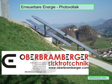 Erneuerbare Energie - Photovoltaik
