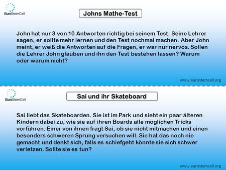 Johns Mathe-Test John hat nur 3 von 10 Antworten richtig bei seinem Test. Seine Lehrer sagen, er sollte mehr lernen und den Test nochmal machen. Aber John.
