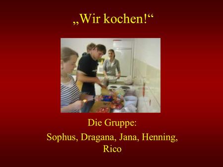 Die Gruppe: Sophus, Dragana, Jana, Henning, Rico