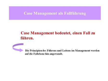 Case Management als Fallführung