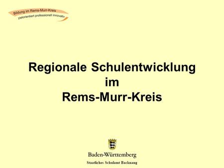 Regionale Schulentwicklung im Rems-Murr-Kreis