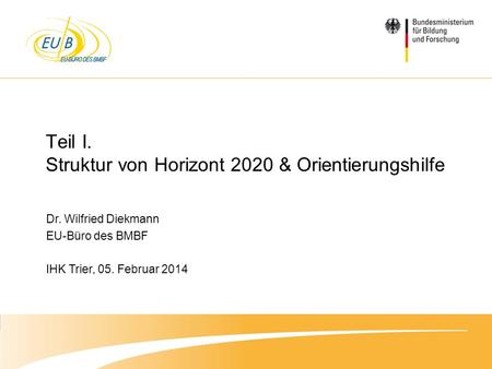 Teil I. Struktur von Horizont 2020 & Orientierungshilfe