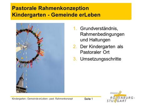 Pastorale Rahmenkonzeption Kindergarten - Gemeinde erLeben