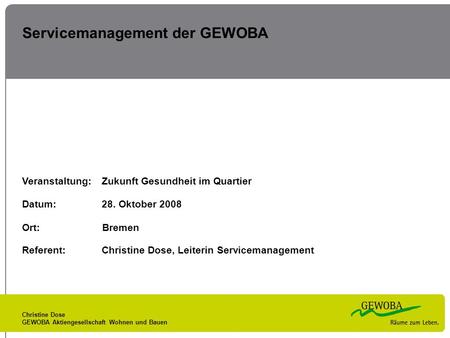 Servicemanagement der GEWOBA