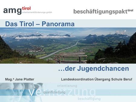 …der Jugendchancen Das Tirol – Panorama