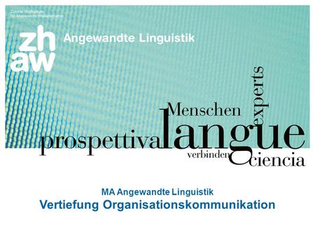 MA Angewandte Linguistik Vertiefung Organisationskommunikation
