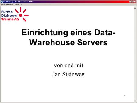 Einrichtung eines Data-Warehouse Servers