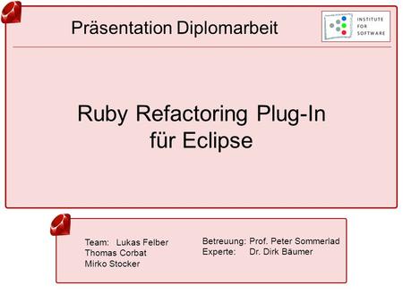 Ruby Refactoring Plug-In für Eclipse