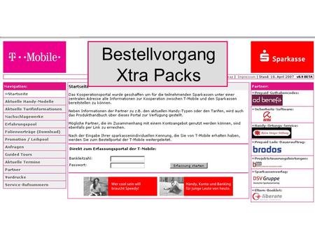 Bestellvorgang Xtra Packs.