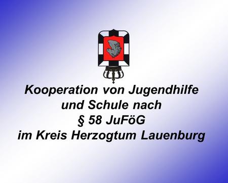 Kooperation von Jugendhilfe und Schule nach § 58 JuFöG im Kreis Herzogtum Lauenburg.