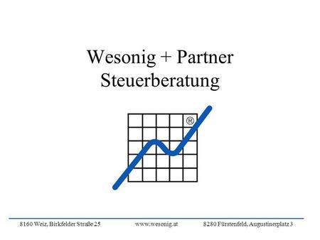 8160 Weiz, Birkfelder Straße 25www.wesonig.at 8280 Fürstenfeld, Augustinerplatz 3 Wesonig + Partner Steuerberatung.